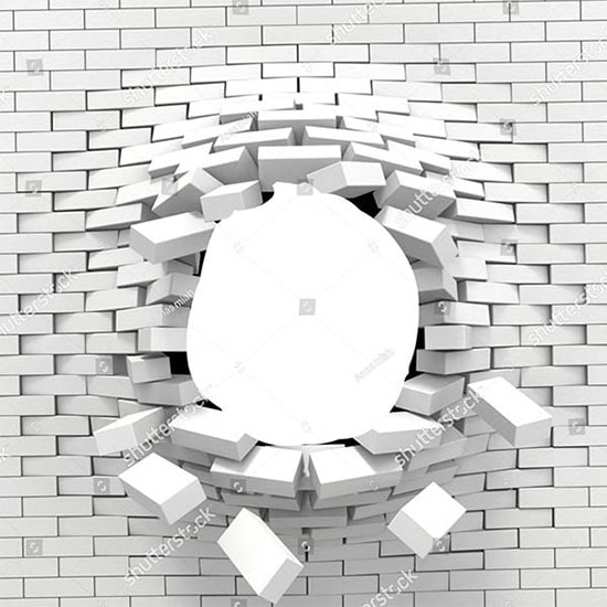Белое круглое отверстие вокруг кирпичной стены 