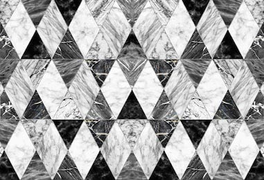 Черно-белый мрамор в виде бриллиантов с окантовкой