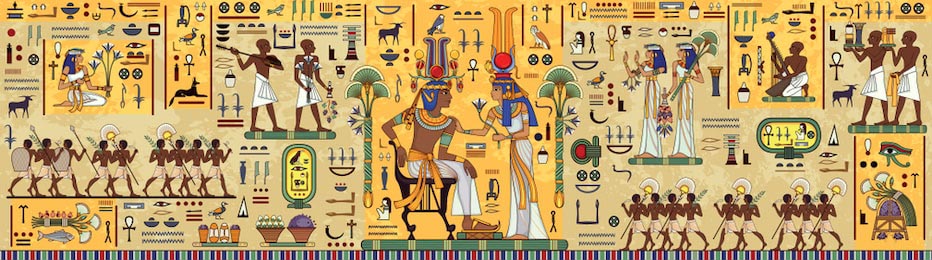 Древний Египет, роспись стен иероглифами
