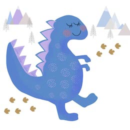 Синий динозаврик на белом фоне синий гор