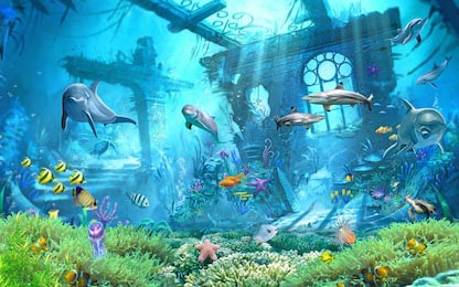 3D иллюстрация подводного морского пейзажа