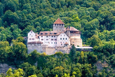 Королевский замок Вадуц в Лихтенштейне в горах