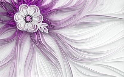 Абстрактный фиолетовый цветок на серебрянном фоне