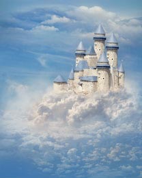Фантастический замок в облаках