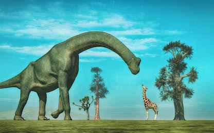 Жираф перед брахиозавром