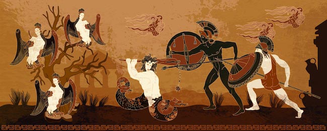 Древнегреческий герой Геркулес и медуза горгона