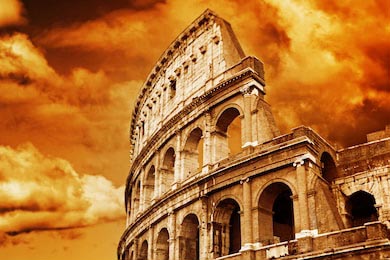 Колизей старое, знаменитое строение в Риме, Италия