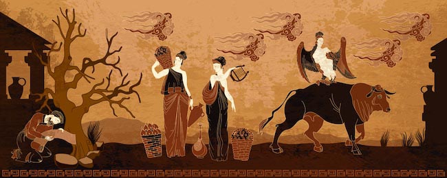 Древнегреческая фигура гончарного стиля. Боги и люди