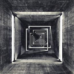 Абстрактный темный бетонный туннель 