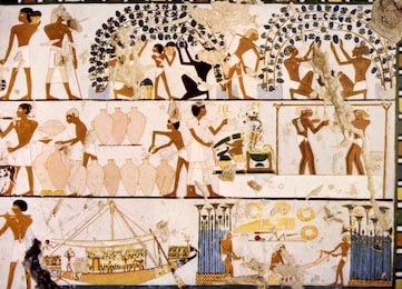 Египетские рабочие из гробницы в Фивах в Египете