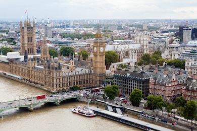 Панорамный вид на Лондон с London Eye