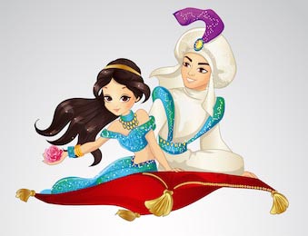 Принц Аладин и Принцесса на летающем ковре