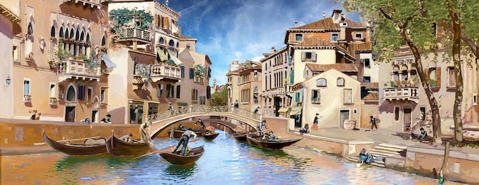 Панорама улицы в Венеции