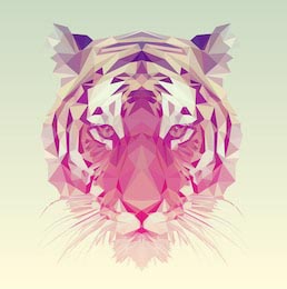Полигональная графическая иллюстрация тигра