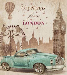 Винтажный Лондон в виде открытки