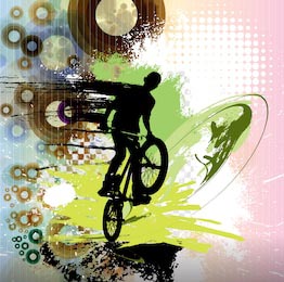 Спортивная иллюстрация парня на BMX