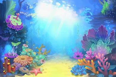 Таинственный и мирный подводный виртуальный мир