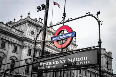 Лондонский метрополитен Вестминстерского вокзала