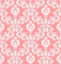 Цветочный узор розовый и белый дамаск 