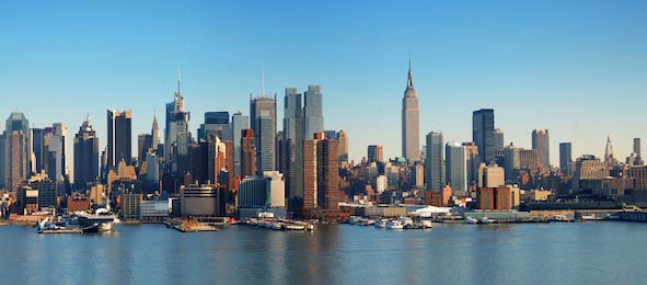 Панорама Нью-Йорка с Манхэттенским горизонтом
