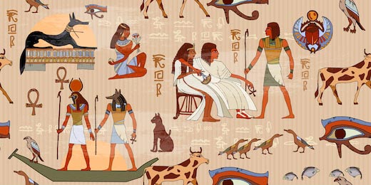 Древние Египетские иероглифы бесшовная роспись