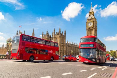 Биг Бен, Вестминстерский мост и автобусы в Лондоне