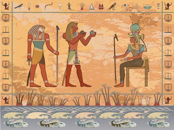 Древне Египетские боги и фараоны. Иероглифы фрески