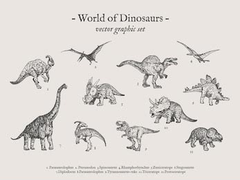 Старинные рисунки динозавров 