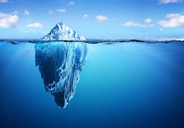 Айсберг - над водой и скрытой частью под водой