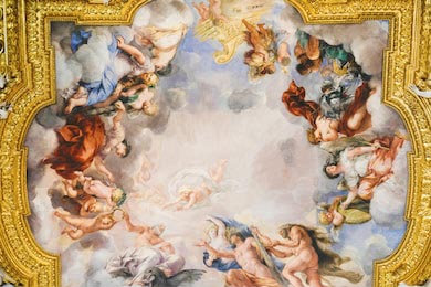 Фреска на потолке дворца Питти во Флоренции Италия