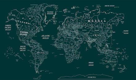 Карта мира в зеленых и белых тонах - иллюстрация