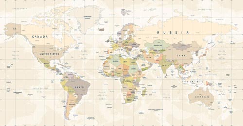 Высокодетализированная иллюстрированная карта мира
