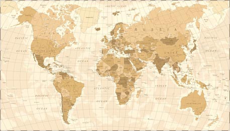 Винтажная карта мира в пастельных тонах