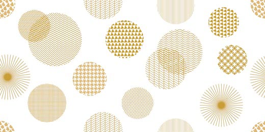 Золотые круги внутри с абстрактными фигурами